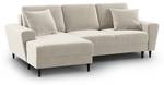 Schlaf-Ecksofa + Box MOGHAN 4 Sitzplätze Beige