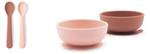 Saugnapf Schüssel Set + Löffel Pink - Naturfaser - 12 x 5 x 12 cm