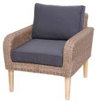 Garnitur H57 Rattan (4-teilig) Beige - Grau - Metall - Polyrattan - Holzart/Dekor - 190 x 80 x 78 cm