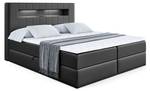 Boxspringbett - ORGOL Hochglanz Schwarz - Breite: 160 cm - H3