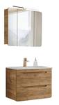 Waschtisch und Spiegelschrank Set Braun - Holzwerkstoff - 80 x 200 x 46 cm