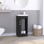 Meuble lavabo Madrid Noir - Bois manufacturé - 40 x 88 x 33 cm