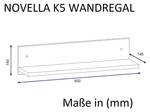 Wandregal Novella K5 Weiß Weiß - Holzwerkstoff - 60 x 15 x 15 cm