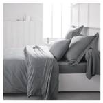 Jersey Spannbettlaken 2 Personen uni Grau - Textil - 140 x 1 x 190 cm