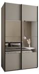 SCHWEBETÜRENSCHRANK LUX Beige - Schwarz - Breite: 140 cm