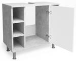 Waschtischunterschrank Fynn Weiß/Beton Grau - Holzwerkstoff - 60 x 54 x 32 cm
