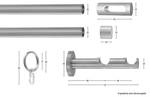 Gardinenstange Easy 2 lfg. Silber - Breite: 160 cm