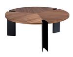 Couchtisch Walnuss und schwarzer Stahl Braun - Holzwerkstoff - 90 x 36 x 90 cm