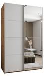 Armoire Lux 3 Imitation chêne - Argenté - Blanc - Largeur : 160 cm