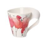 Kaffeebecher Flamingo NewWave Caffé Pink - Weiß - Porzellan - 10 x 12 x 13 cm