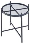 Couchtischset Lier 2-tlg. Schwarz - Glas - Metall - 61 x 40 x 61 cm