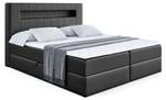 Boxspringbett  - ORGOL 2 Hochglanz Schwarz - Breite: 160 cm - H4