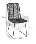 Stuhl aus schwarzem Rattan und Metall Schwarz - Rattan - 46 x 90 x 58 cm