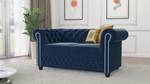 Sofa Karl, 2 sitzer, Chesterfield Marineblau