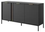 Kommode LARS COD154 3D Schwarz - Holzwerkstoff - Kunststoff - 154 x 82 x 40 cm