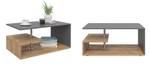 Table basse Guillermo Anthracite - Marron clair
