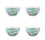 Schalen Blushing Birds I (4er Set) Blau