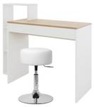 Bureau avec pouf 110x72x40 cm Marron - Blanc - 40 x 91 x 110 cm - Vernis mat - Naturel