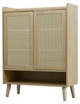 Sideboard Kommode Coeus Ⅲ Braun - Holzwerkstoff - Metall - Massivholz - Holzart/Dekor - 35 x 105 x 80 cm