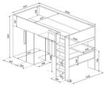 Hochbett NICOLAS Grau - Holzwerkstoff - 110 x 183 x 205 cm