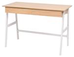 Schreibtisch Weiß - Metall - Massivholz - 110 x 75 x 110 cm