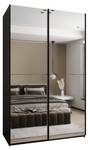 Armoire Lux 2 Noir - Imitation chêne - Largeur : 150 cm