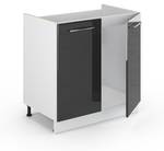 Meuble bas sous-évier Fame-Line 33506 Anthracite brillant - Blanc