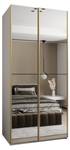 Armoire Lux 2 Noir - Doré - Blanc - Largeur : 100 cm