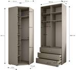 Garderobe Inova 3 Z7 Gold - Grau