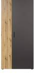 Kleiderschrank Esteban Grau - Holz teilmassiv - 90 x 195 x 55 cm