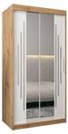 Armoire à portes coulissantes york 1 Imitation chêne - Blanc - Largeur : 100 cm - 2 porte