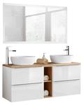 Badezimmer Waschtisch & LED-Spiegel Set Weiß - Holzwerkstoff - 140 x 190 x 48 cm