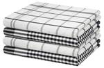 4er Set Geschirrtücher 100% Baumwolle Schwarz - Textil - 50 x 1 x 70 cm