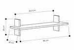 Wandregal MUST -  Weiß-Eiche Braun - Weiß - Holzwerkstoff - 80 x 20 x 20 cm