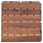 Set de 10 dalles de jardin Alliste Marron - Bois massif - Bois/Imitation - 30 x 30 x 2 cm