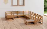 Garten-Lounge-Set (10-teilig) 3009726-1 Braun - Massivholz - Holzart/Dekor - 70 x 30 x 70 cm