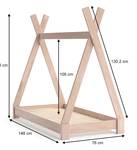 Kinderbett Tipi 140x70cm Natur Holz - 148 x 137 x 77 cm