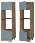 Mikrowellenschrank R-Line 41119 Blaugrau - Sonoma Eiche Trüffel Dekor - 60 x 207 x 58 cm