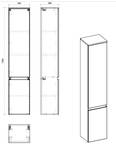 Hochschrank PLATINUM HC35 2D Weiß - Holzwerkstoff - Kunststoff - 35 x 176 x 30 cm