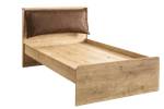 Bett Mocha mit Kopfteil Braun - Holzwerkstoff - 106 x 109 x 209 cm