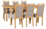 Esszimmer Set ROMA5 7-teilig Braun - Grau - Holzwerkstoff - 140 x 93 x 80 cm