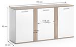 Sideboard Novelli mit 3 Türen Eiche Sonoma Dekor - Weiß