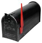 US Mailbox mit Wandhalterung Schwarz Schwarz - Metall - 17 x 23 x 48 cm