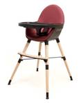 Chaise haute bébé évolutive CONFORT Noir - Rouge bourgogne