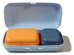 Vesperdose Maxi-Twin SET Blau - Orange - Kunststoff - 12 x 7 x 22 cm