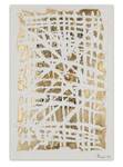 Tableau peint à la main Spinning the Web Doré - Blanc - Bois massif - Textile - 60 x 90 x 4 cm