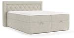 Premium Boxspringbett Jayleen Beige - Grau - Breite: 140 cm