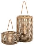 Laterne Papaya Braun - Rattan - 34 x 50 x 13 cm