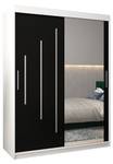 Armoire à portes coulissantes york 2 Noir - Blanc - Largeur : 150 cm - 2 porte