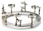 Adventskranz DEER4LGHT L Silber - Metall - 40 x 15 x 40 cm